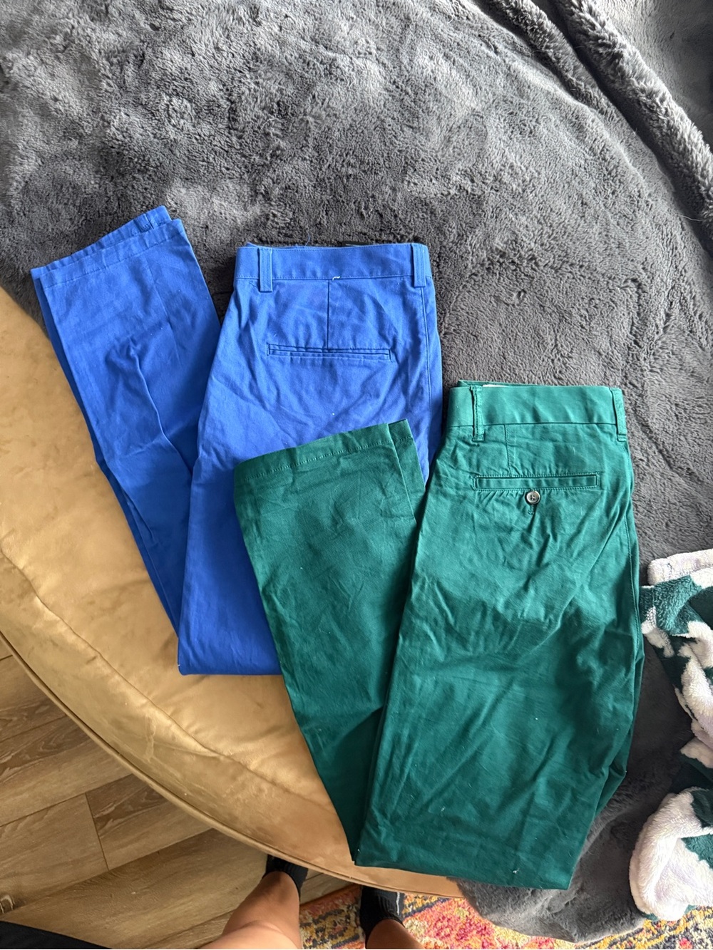H&M Chino Pants in Bright Blue and Teal Green